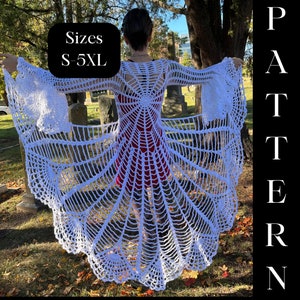 Spiderweb Mandala Coat Crochet Pattern-Halloween Duster-Crochet Spiderweb-Gothic Halloween Coat-Stevie Nicks Jacket-Crochet Spider Dress