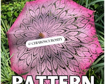 Patroon gehaakte parasol kersenbloesem—Gehaakte parasolpatroon—Gehaakte paraplupatroon—Gehaakt kantpatroon—Kantenparaplu—Kantparasol