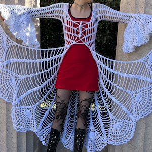 Spiderweb Mandala Coat Crochet Pattern-Halloween Duster-Crochet Spiderweb-Gothic Halloween Coat-Stevie Nicks Jacket-Crochet Spider Dress zdjęcie 2