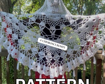 Skull Shawl Crochet Pattern, Halloween Skeleton Cape (PDF File)