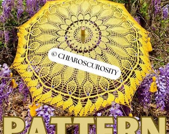 Sun Gazer Crochet Lace Parasol Pattern (10 Rib Frame)