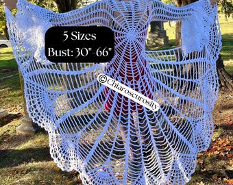 Crochet Spiderweb Mandala Duster - Gothic Halloween Coat