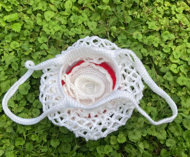 Foldable Crochet Market Bag PatternCrochet Mushroom BagCrochet Reusable MarketbagCrochet MushroomRecycle Grocery BagCrochet Bag Pattern image 6