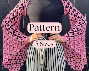 Sakura Shrug Flower Bolero Crochet Pattern (Size Inclusive)