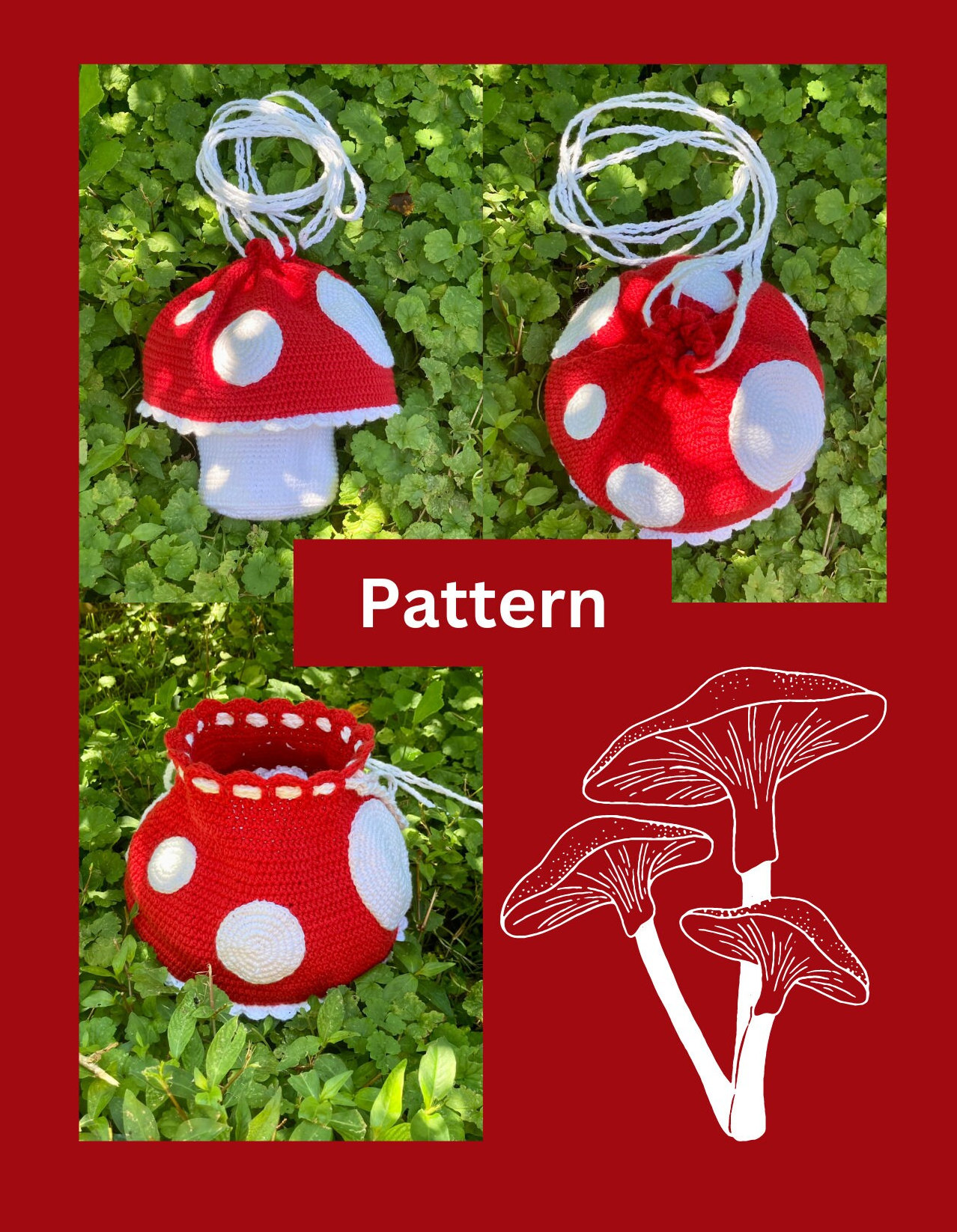 Mini Mushroom Crochet Tote Bag Pattern