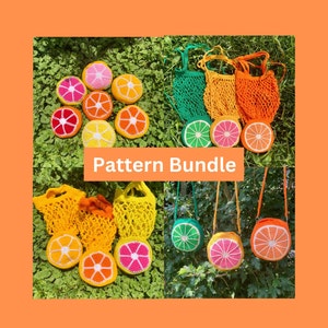 Foldable Crochet Market Bag Pattern—Foldable Orange Bag—Crochet Reusable Marketbag—Crochet Fruit Bag—Recycle Grocery Bag—Crochet Bag Pattern