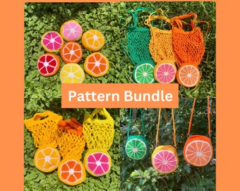 Foldable Crochet Market Bag Pattern—Foldable Orange Bag—Crochet Reusable Marketbag—Crochet Fruit Bag—Recycle Grocery Bag—Crochet Bag Pattern