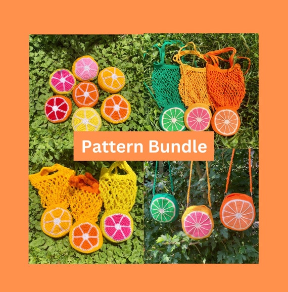 Foldable Crochet Market Bags Pattern Bundle
