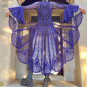Spiderweb Mandala Coat Crochet Pattern-Halloween Duster-Crochet Spiderweb-Gothic Halloween Coat-Stevie Nicks Jacket-Crochet Spider Dress image 7