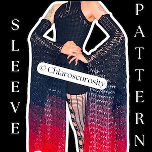 Crochet Kimono Sleeves Pattern—Crochet Lace Sleeves Pattern—Crochet Sleeves Pattern—Dramatic Sleeves Pattern—Gothic Crochet Sleeves Pattern