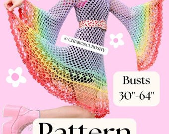 Vinca Dress Crochet Boho Sundress Pattern (Size Inclusive!)