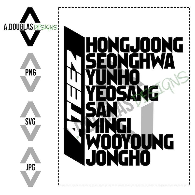 Ateez Logo KPop Group SVG PNG JPG Cricut/Cameo/Silhouette Etsy
