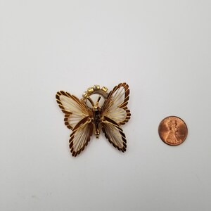 Gold Butterfly Wink Gold Toned Vintage Brooch Glass Doll Eyes. OOAK ...