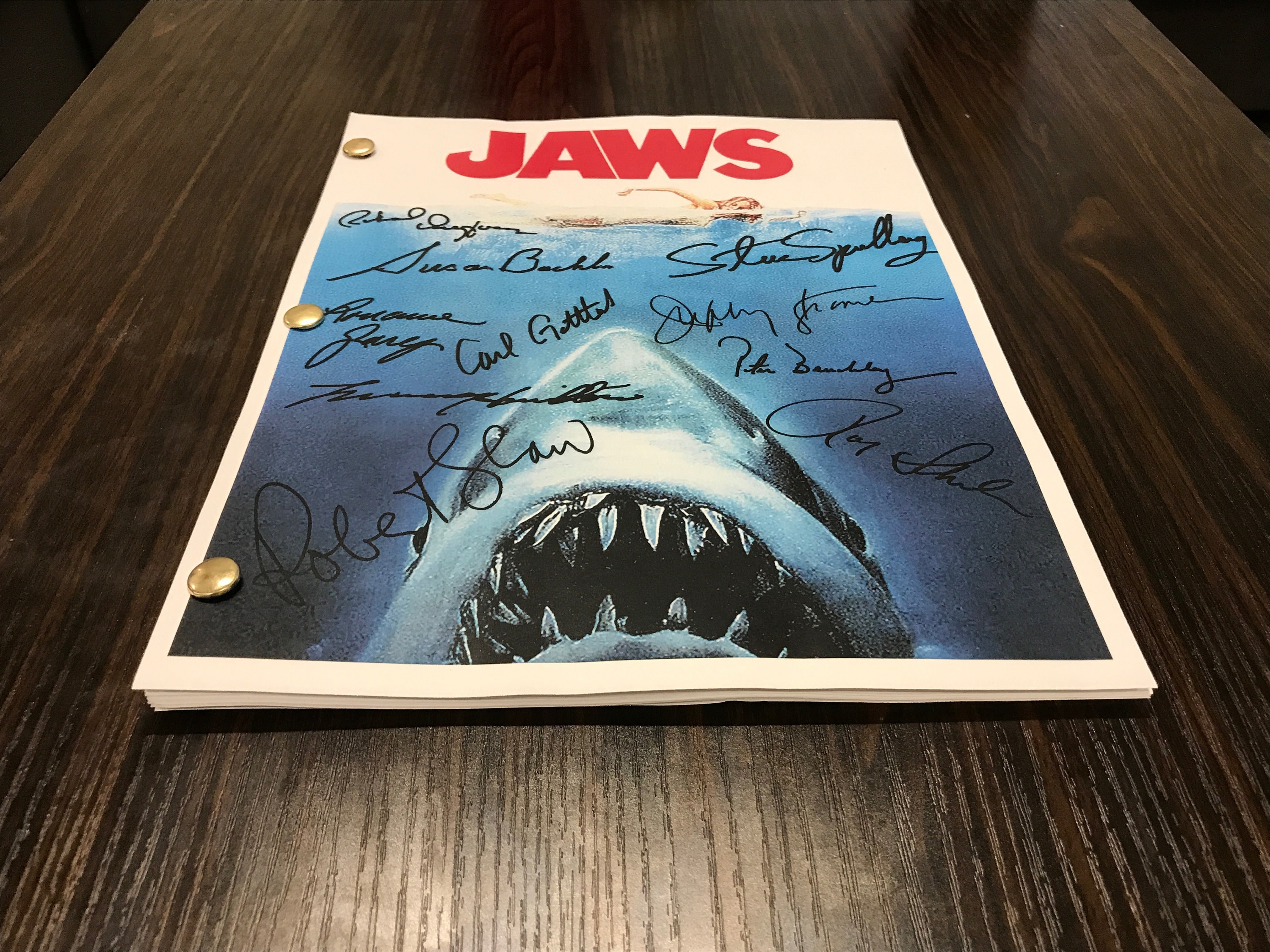 Jaws Movie Script Signed Autographed Reprint Full Screenplay Etsy