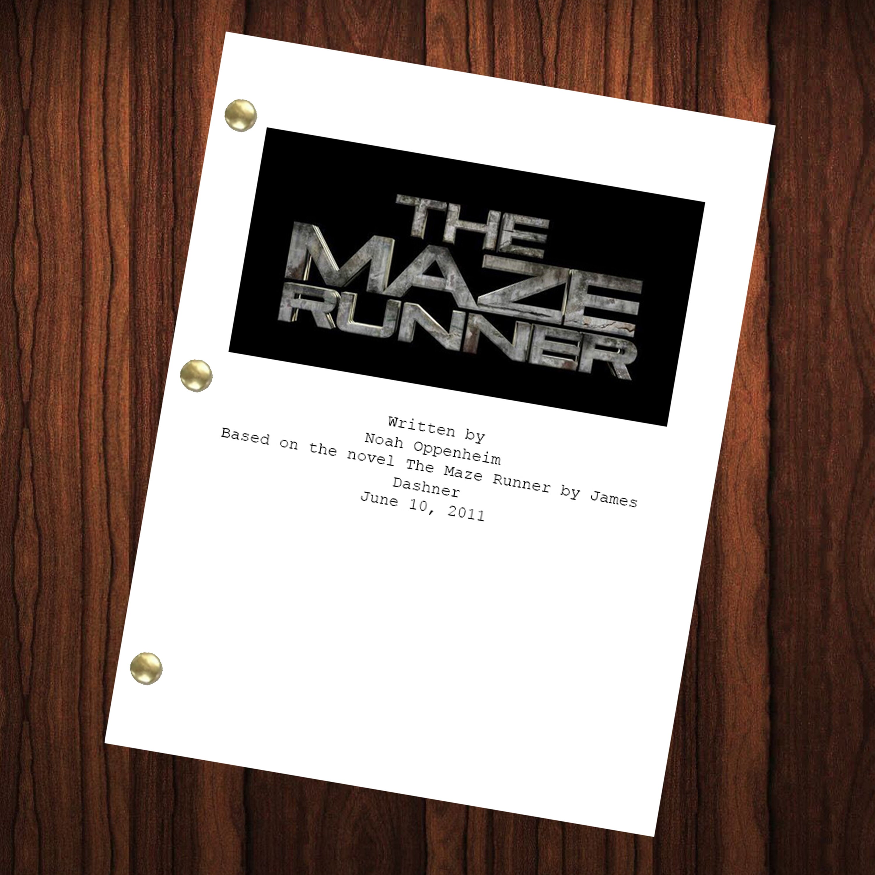 The Maze Runner Movie Script Reprint Full Screenplay Full Etsy