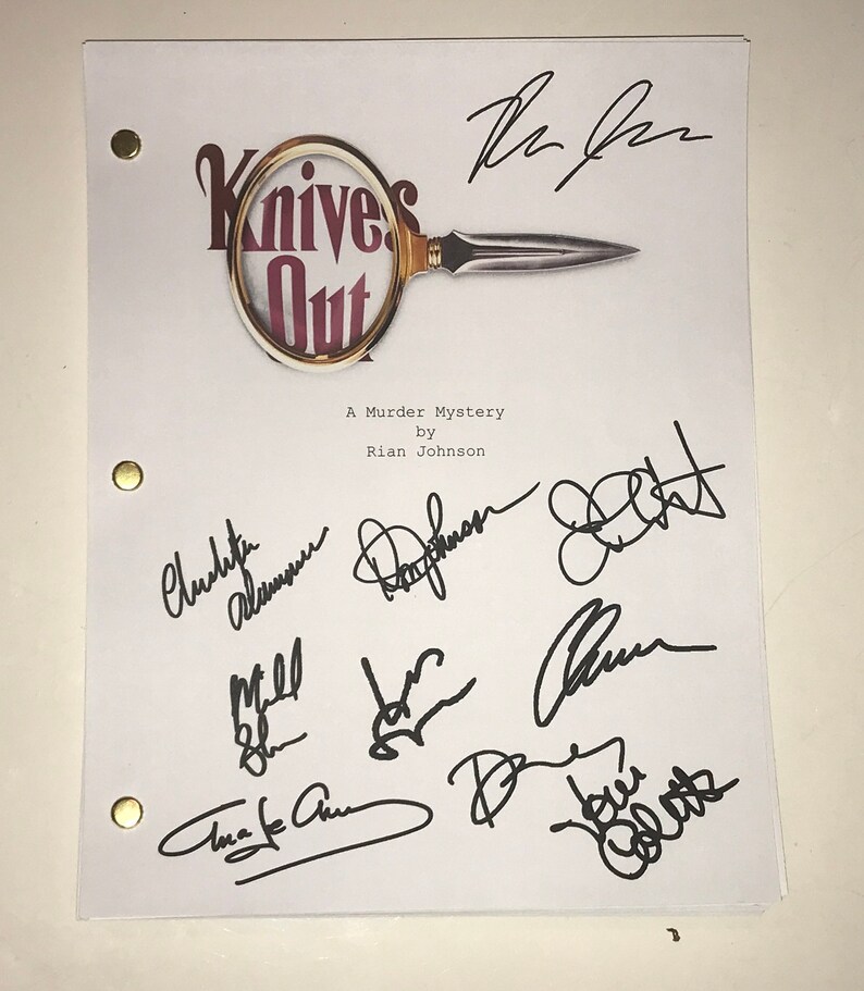 Knives Out Movie Signed Autographed Script Full Screenplay Etsy