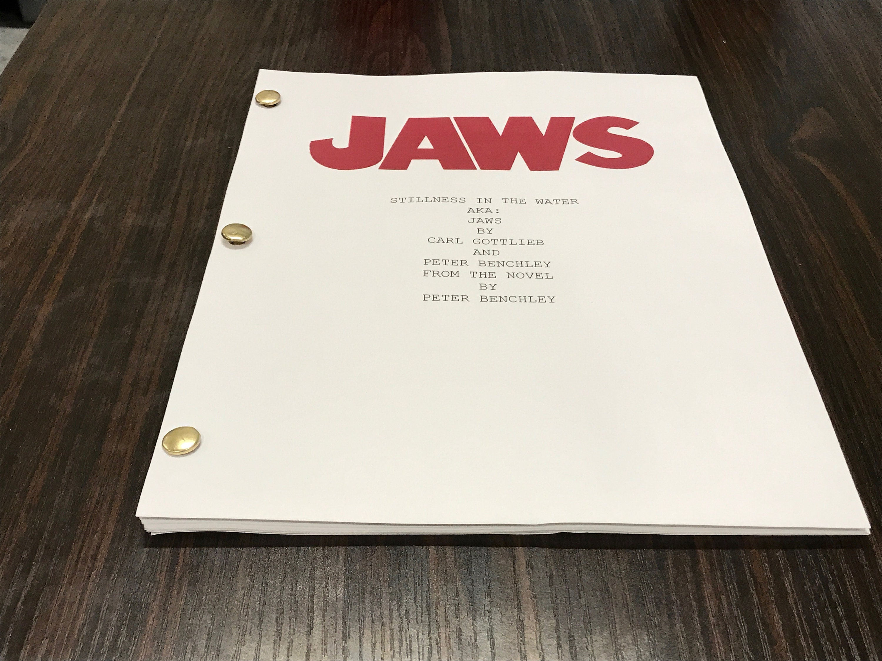 Jaws Movie Script Reprint Full Screenplay Full Script Etsy