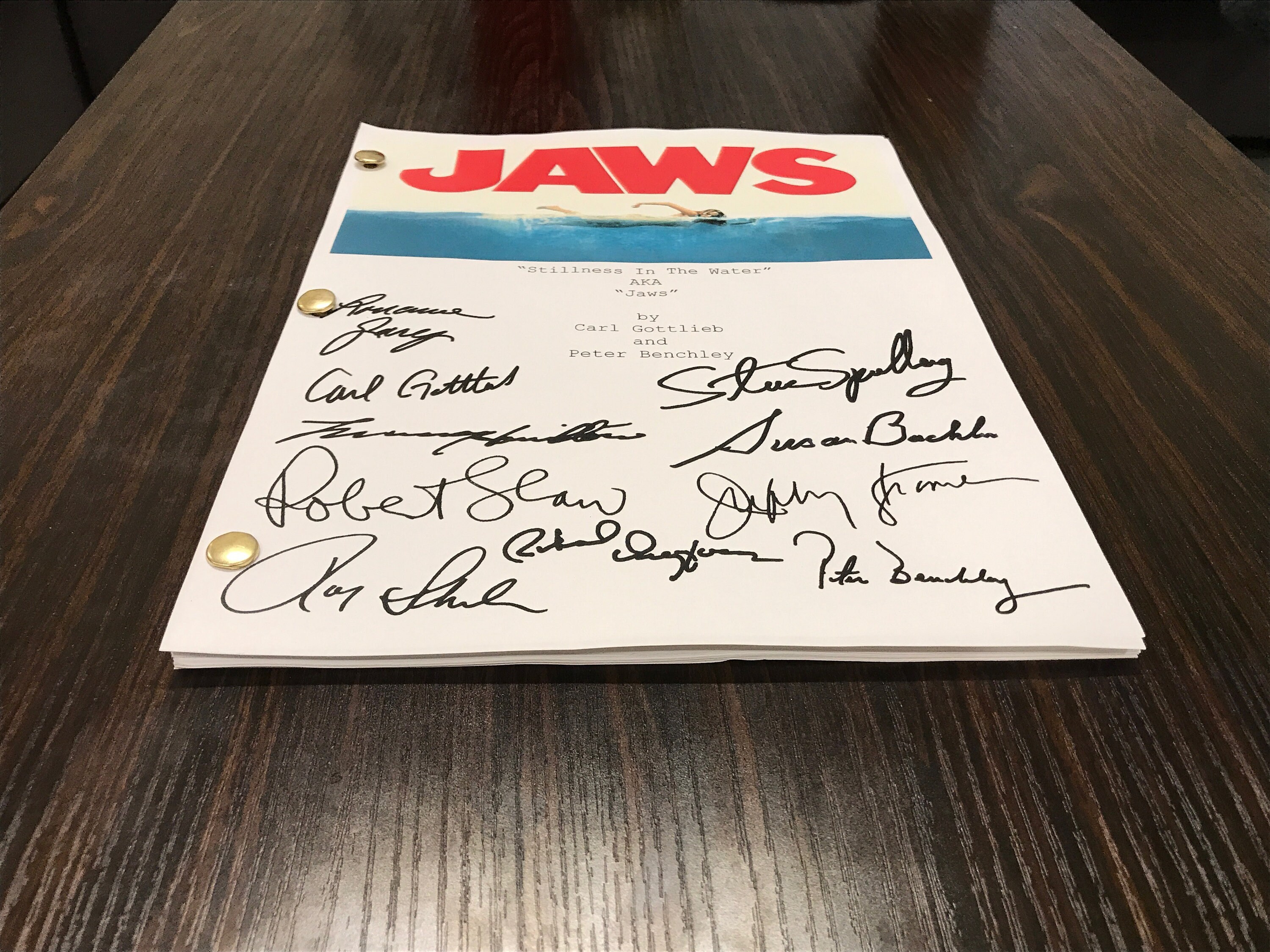 Jaws Movie Script Signed Autographed Reprint Full Screenplay Etsy