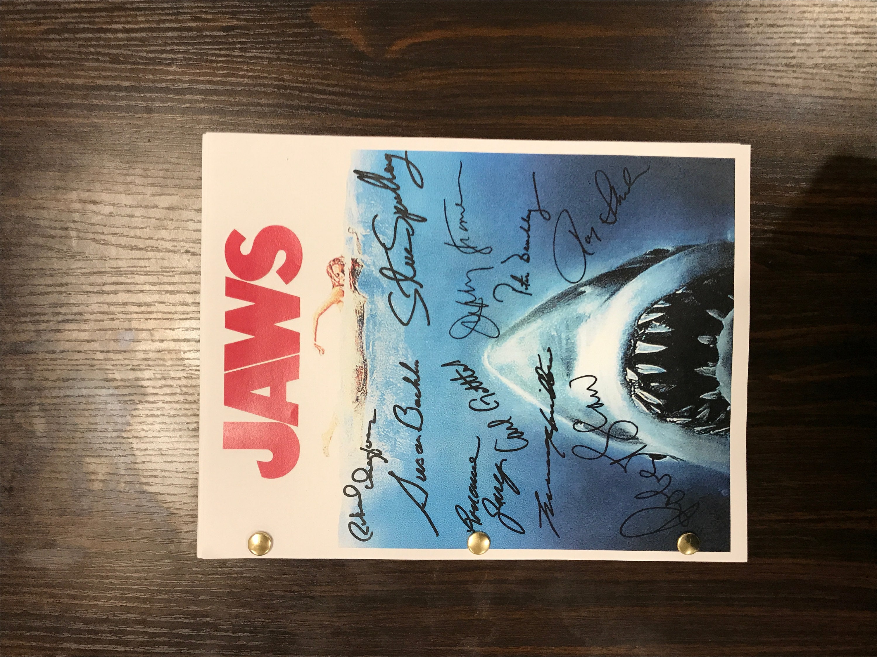 Jaws Movie Script Signed Autographed Reprint Full Screenplay Etsy