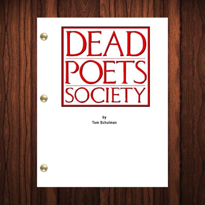 Dead Poets Society Movie Script Reprint Full Screenplay