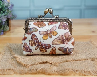 Butterfly Kisslock Coin Purse, Vintage Frame Wallet