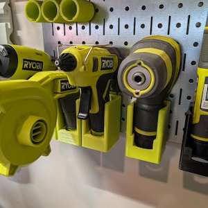 Ryobi 4V USBリチウム電池およびその他のTek4および4Vドライバー用壁掛けまたはペグボードツールホルダー
