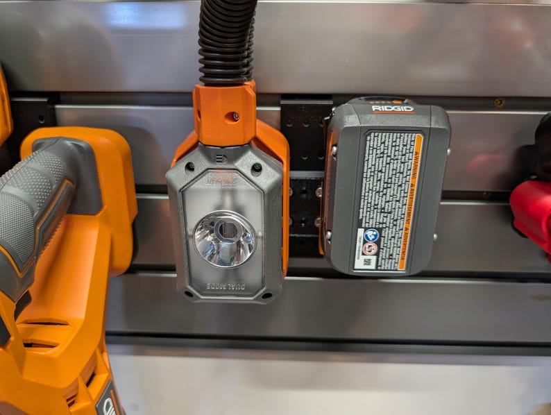 Battery Holder Mount for Ridgid 18V Batteries Pegboard Wall Shelf image 7