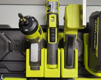 Slatwall Werkzeughalter für Ryobi 4V USB Lithium und einige andere Tek4 und 4V Busklemmen