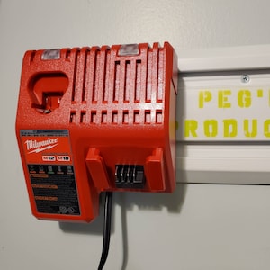 Gladiator Geartrack Slatwall Adapters for Milwaukee, Ryobi, Dewalt, Ridgid, or Ego Battery Chargers