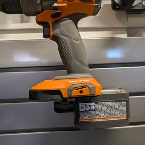 Battery Holder Mount for Ridgid 18V Batteries Pegboard Wall Shelf image 9