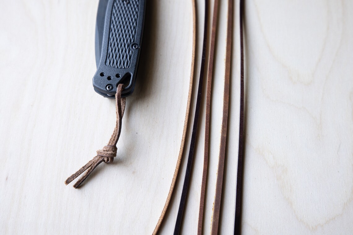 Leather Knife Lanyard Leather Knife Pull Knife Leather Cord Etsy