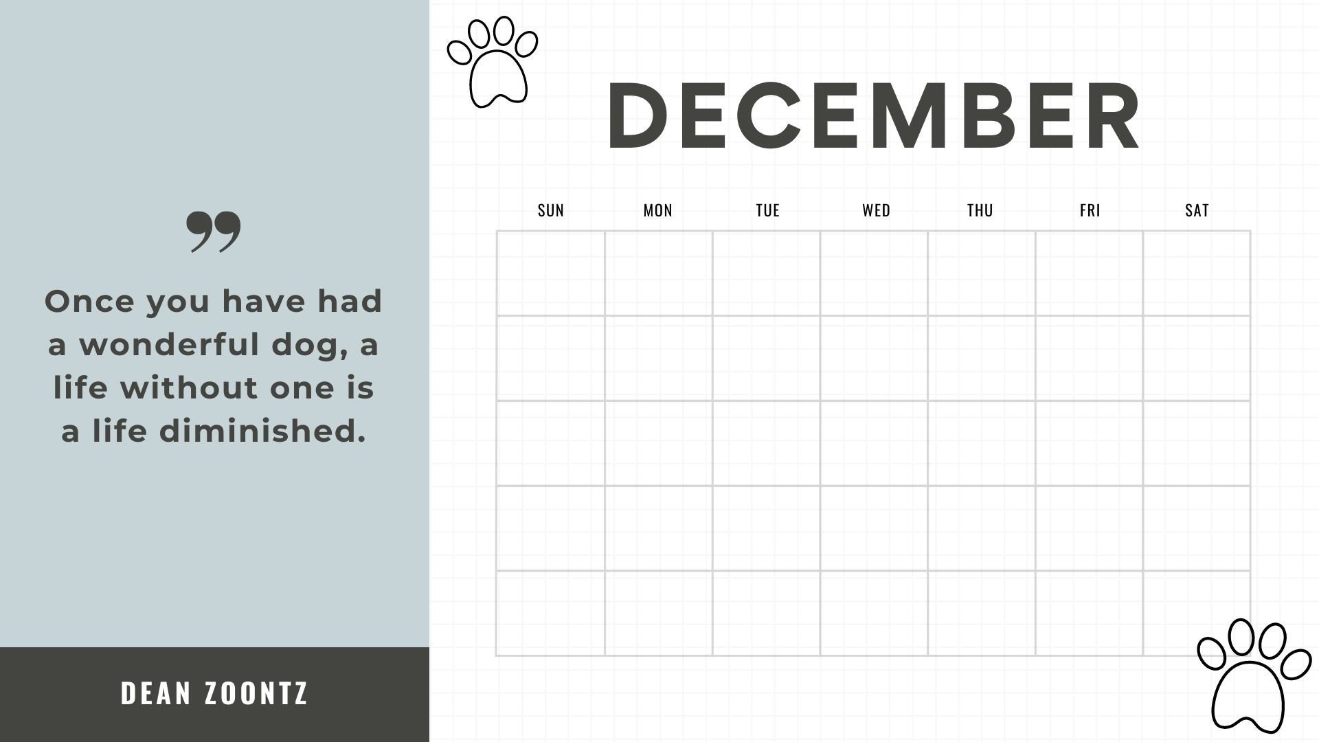 Dog Calendar Digital Download Reusable Printable Calendar Etsy Dog Calendar Digital Download Reusable Printable Calendar Etsy