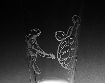 Sandblasted Terrapin Glasses