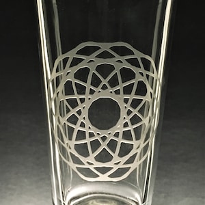 Sacred Geometry Spiral Mandala Sandblasted Glasses