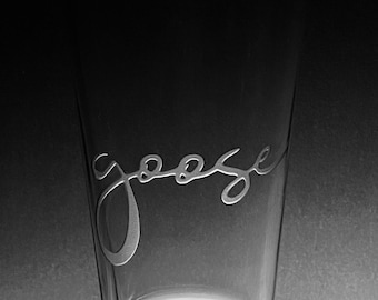 Sandblasted Goose Logo Glasses
