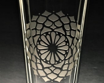 Lotus Mandala Sandblasted Glasses