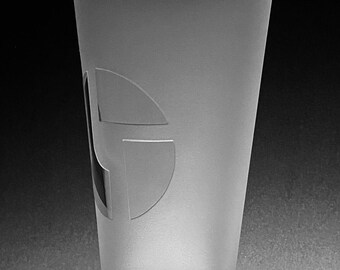 Frosted / Sandblasted Disco Biscuits Logo Glasses