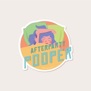 Roller Derby Vinyl Sticker - Helmet Sticker - Water bottle Sticker - Afterparty Pooper