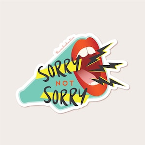Roller Derby Vinyl Sticker - Helmet Sticker - Water bottle Sticker - Sorry NOT Sorry