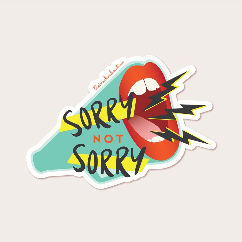 Sorry Sticker Red Roller Derby Vinyl Sticker - Helmet Sticker - Water Bottle Sticker ...