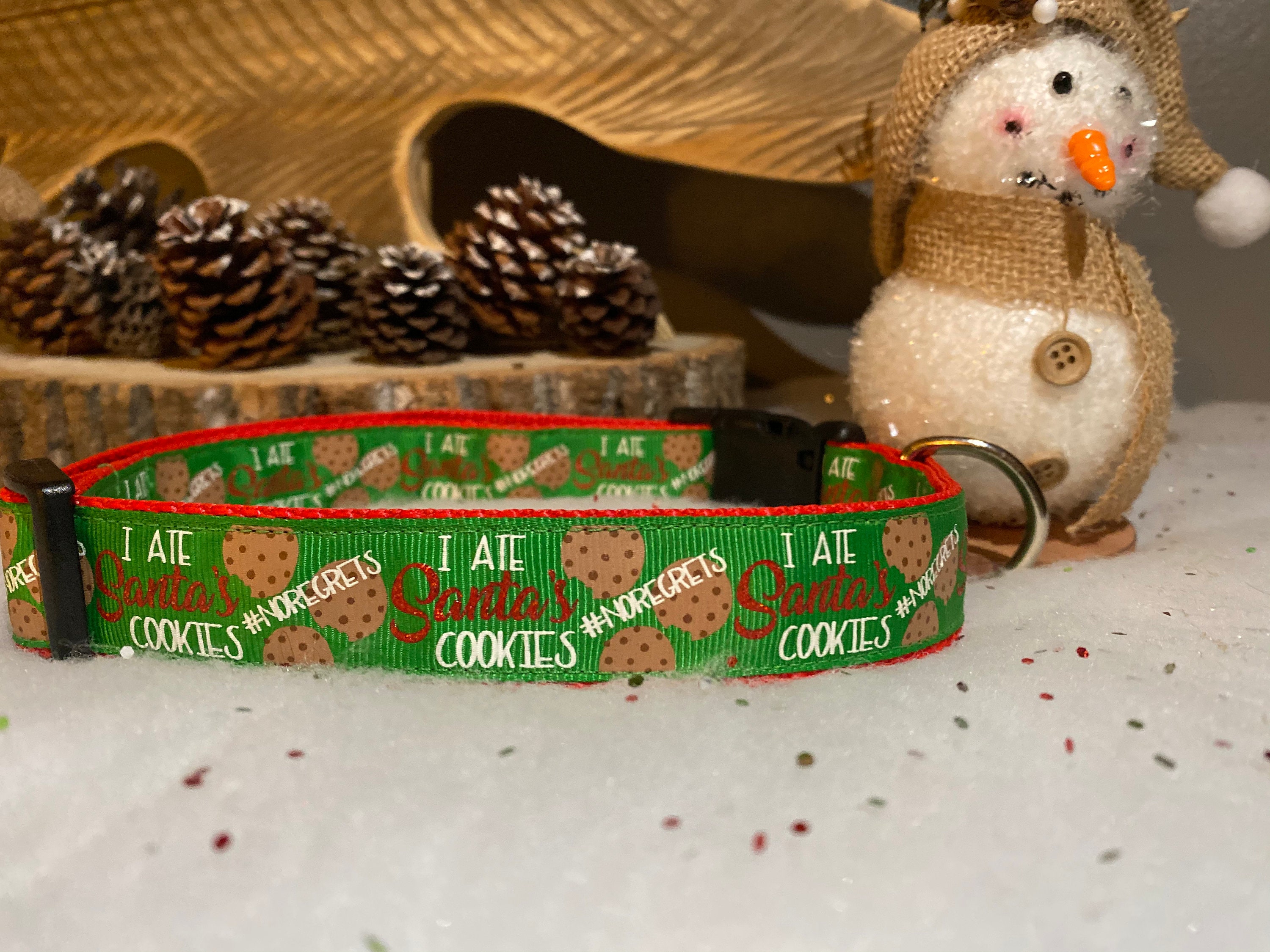 Christmas Dog Collar and Optional Matching Leash Ready to Ship Etsy