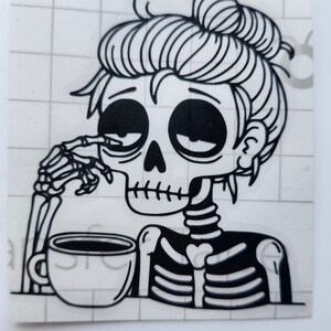 Coffee Skeleton Sticker (3 Color Options!)
