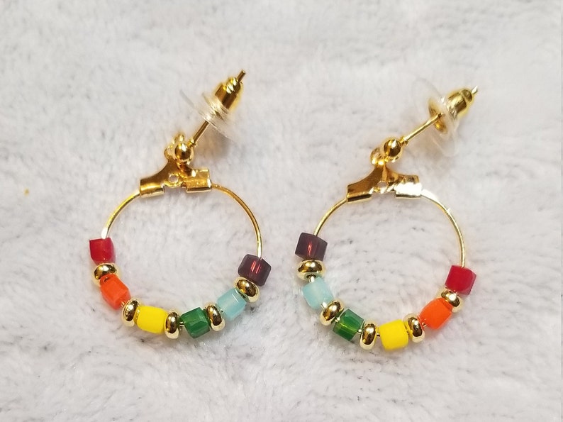 Rainbow drop earrings