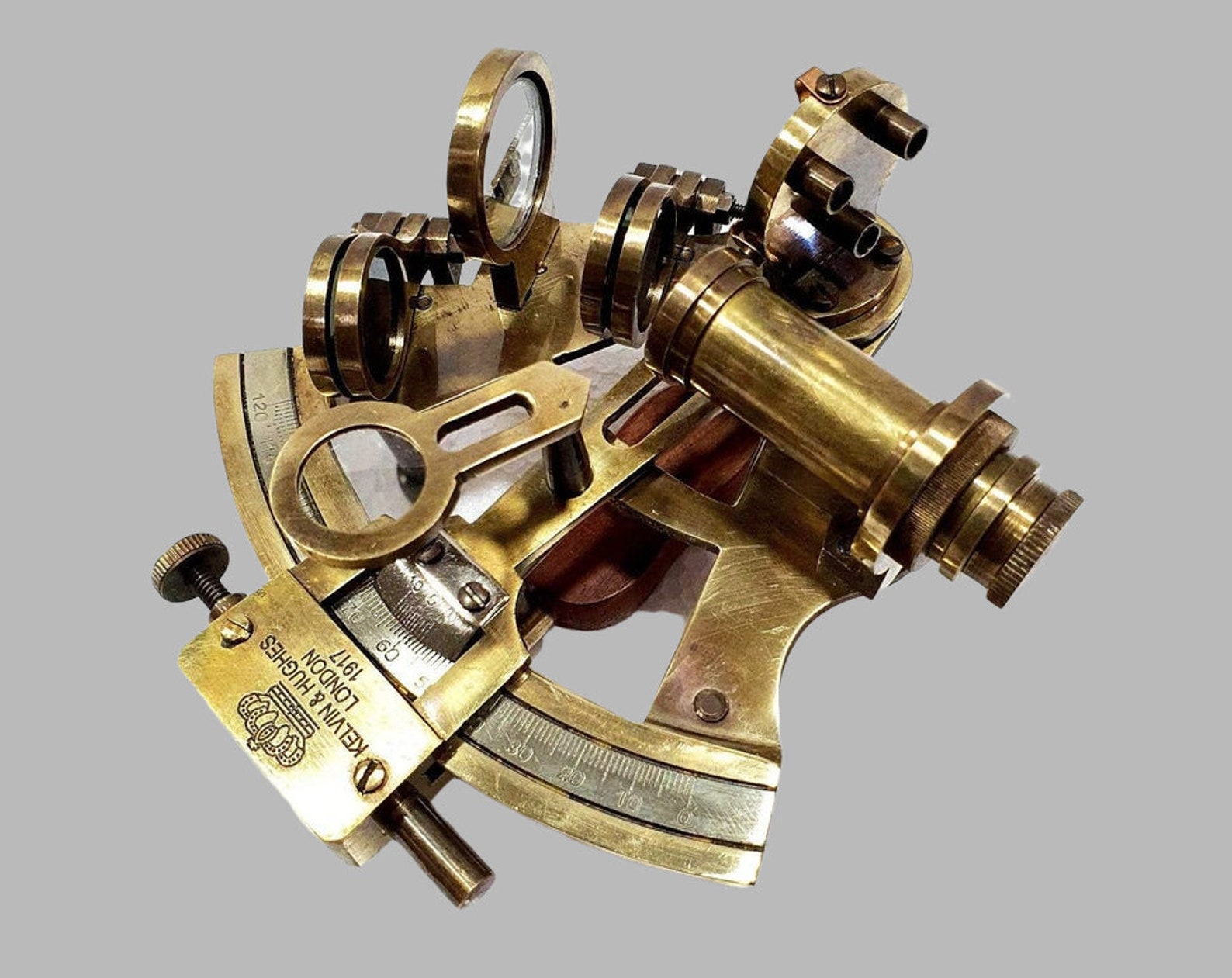 Vintage Nautical Brass Sextant Antique Brass Polished Etsy
