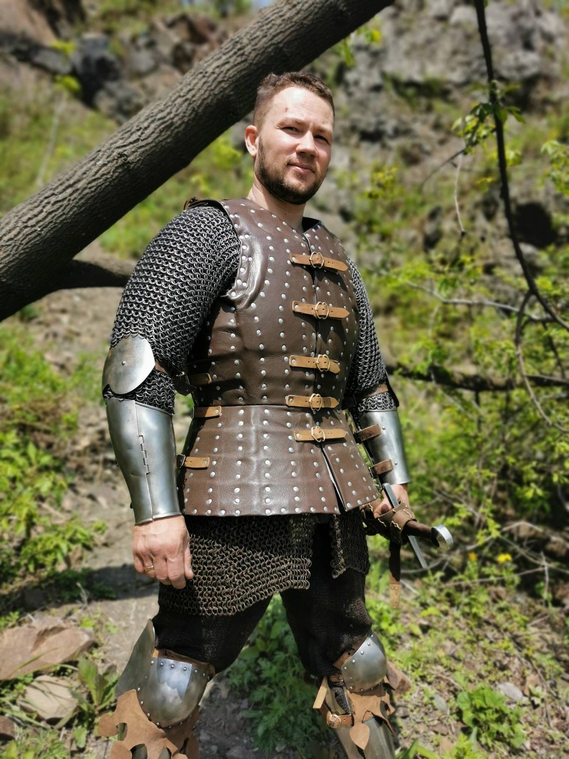 Leather brigandine of titanium for reenactment medieval Etsy