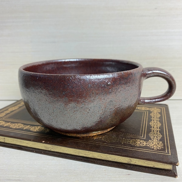 Bronze patina soup mug