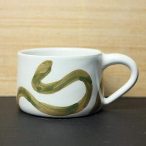 Hand painted snake porcelain teacup