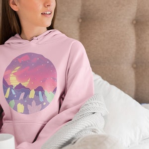 Kawaii hoodie Vaporwave Crystal - Pastel Skies, Dreamscape, Minerals & Gems Clothing