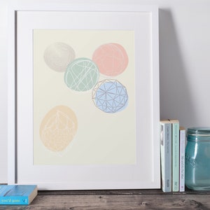 Geometric Crystal Wall Art - Archival Print - Crystal Wall Decor - Gemstone Bohemian Poster Print