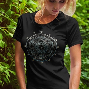 Cubo de Metatrones, Geometría Sagrada, Constelaciones del Zodíaco, Carta de Astrología, Arcángel, Sólidos Platónicos, Glifo Sagrado, Signos Estelares, Camiseta Chakra